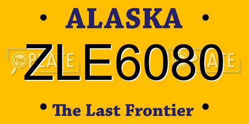 ZLE6080 Alaska License Plate