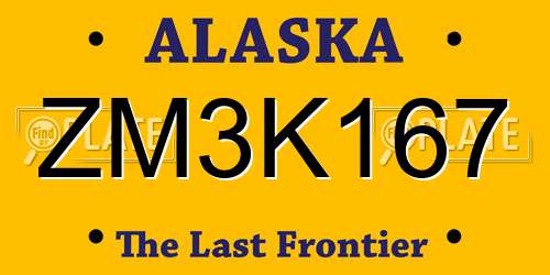 ZM3K167 Alaska License Plate