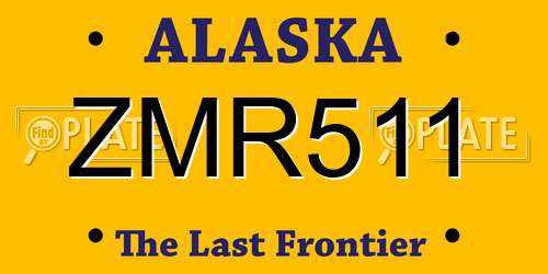 ZMR511 Alaska License Plate