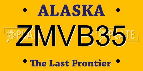ZMVB35 Alaska License Plate