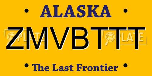 ZMVBTTT Alaska License Plate