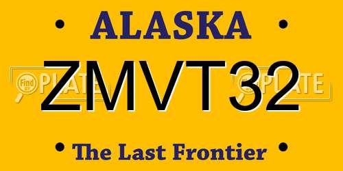 ZMVT32 Alaska License Plate