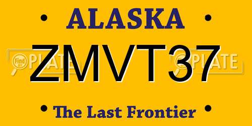 ZMVT37 Alaska License Plate