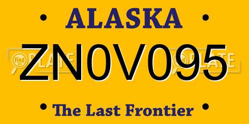 ZN0V095 Alaska License Plate
