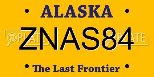 ZNAS84 Alaska License Plate