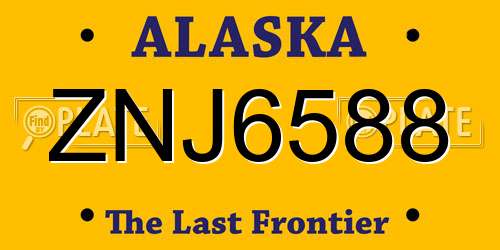 ZNJ6588 Alaska License Plate