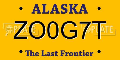 ZO0G7T Alaska License Plate