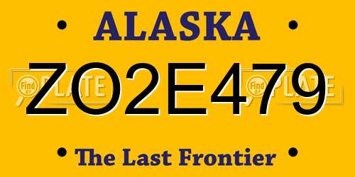ZO2E479 Alaska License Plate