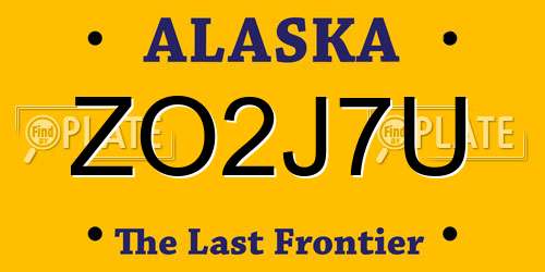ZO2J7U Alaska License Plate