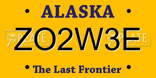 ZO2W3E Alaska License Plate