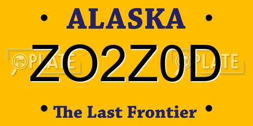 ZO2Z0D Alaska License Plate