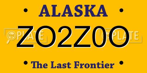 ZO2Z0O Alaska License Plate