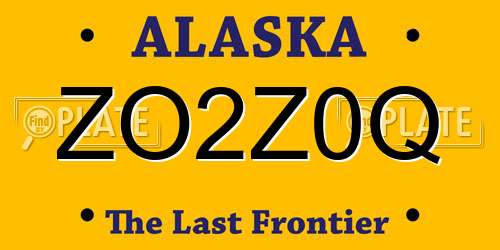 ZO2Z0Q Alaska License Plate