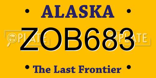 ZOB683 Alaska License Plate