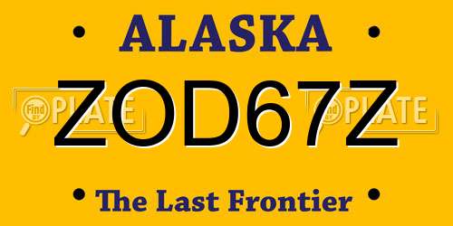 ZOD67Z Alaska License Plate