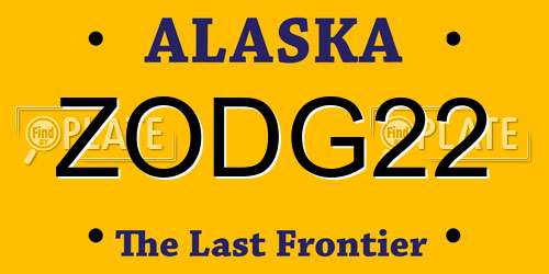 ZODG22 Alaska License Plate