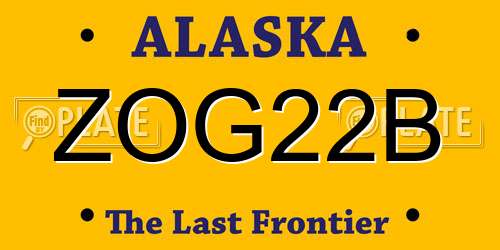 ZOG22B Alaska License Plate