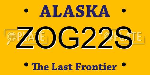 ZOG22S Alaska License Plate