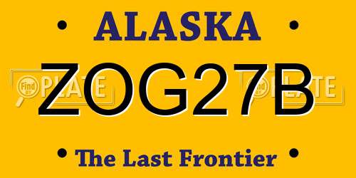 ZOG27B Alaska License Plate