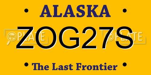 ZOG27S Alaska License Plate