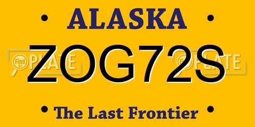 ZOG72S Alaska License Plate