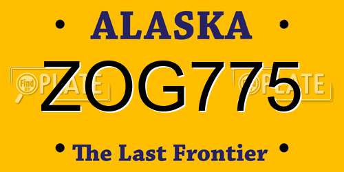 ZOG775 Alaska License Plate