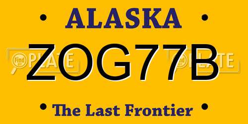 ZOG77B Alaska License Plate