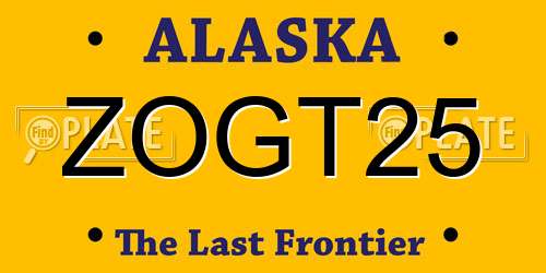 ZOGT25 Alaska License Plate