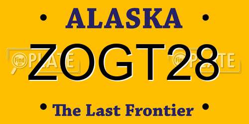 ZOGT28 Alaska License Plate