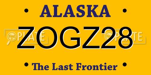 ZOGZ28 Alaska License Plate