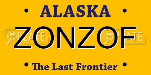 ZONZOF Alaska License Plate
