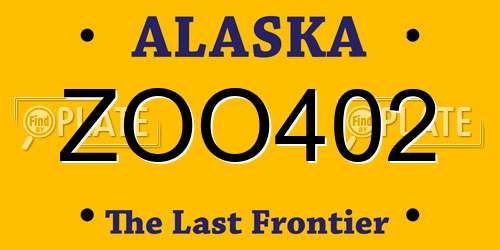 ZOO402 Alaska License Plate