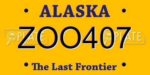 ZOO407 Alaska License Plate