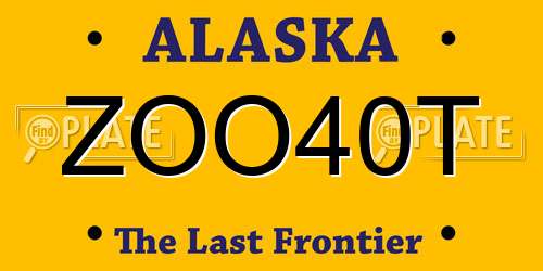 ZOO40T Alaska License Plate