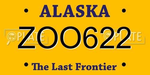 ZOO622 Alaska License Plate