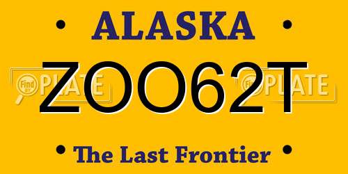 ZOO62T Alaska License Plate