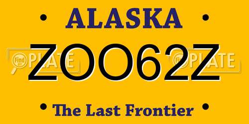 ZOO62Z Alaska License Plate