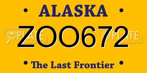 ZOO672 Alaska License Plate