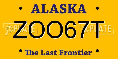 ZOO67T Alaska License Plate