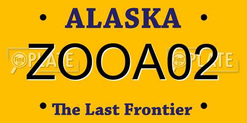 ZOOA02 Alaska License Plate
