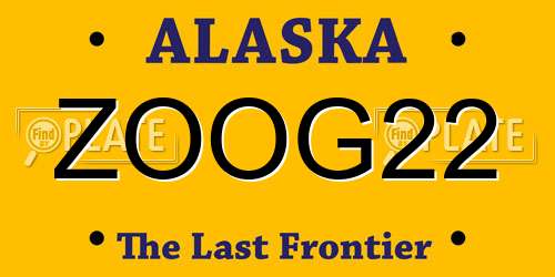 ZOOG22 Alaska License Plate