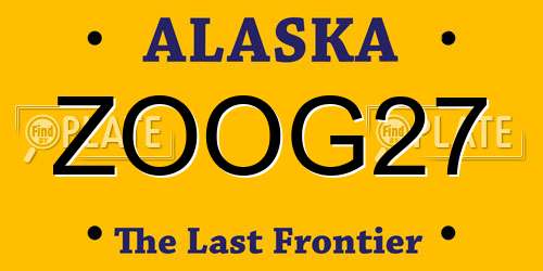 ZOOG27 Alaska License Plate