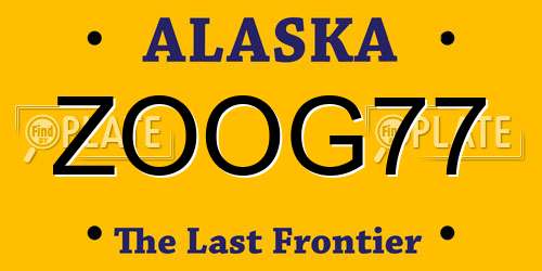 ZOOG77 Alaska License Plate