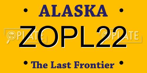 ZOPL22 Alaska License Plate