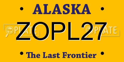 ZOPL27 Alaska License Plate