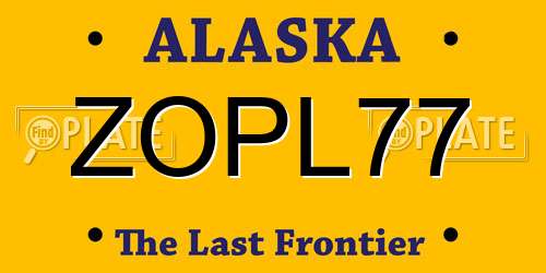 ZOPL77 Alaska License Plate