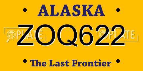 ZOQ622 Alaska License Plate