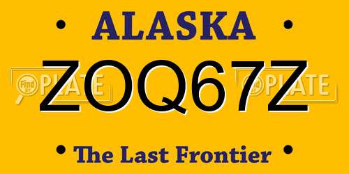 ZOQ67Z Alaska License Plate