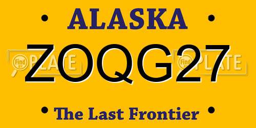 ZOQG27 Alaska License Plate