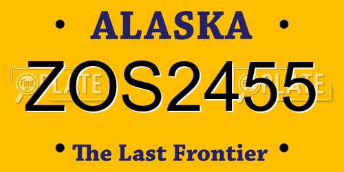 ZOS2455 Alaska License Plate